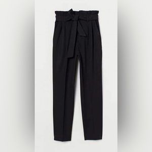 Ann Taylor Loft - paper bag skinny tie waist black pants.
